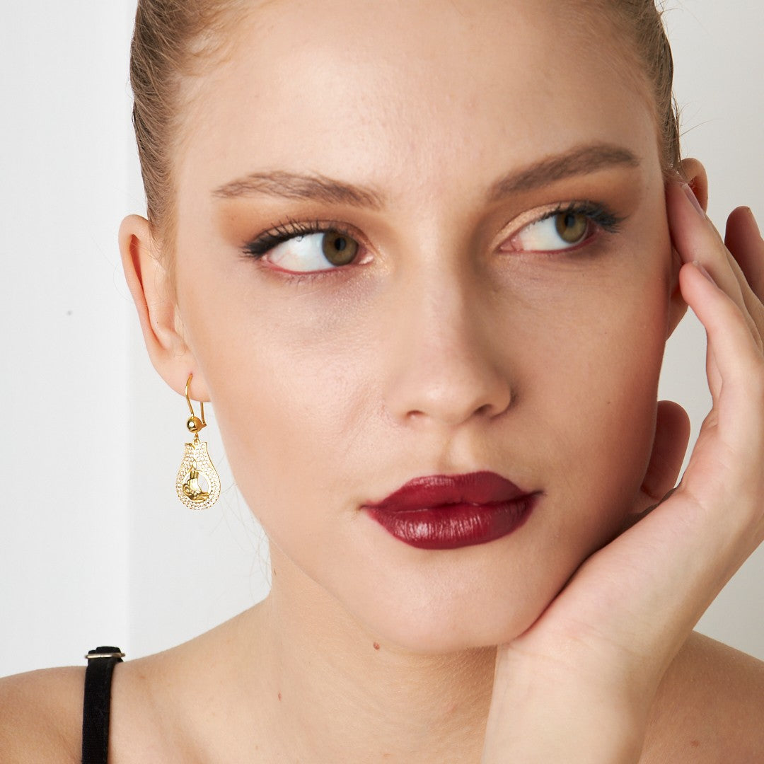 Monogrammed Tulip Earrings - 925 Silver