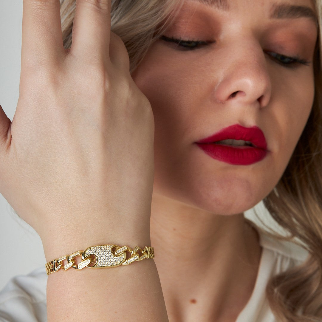 Chain Button Bracelet - 925 SILVER