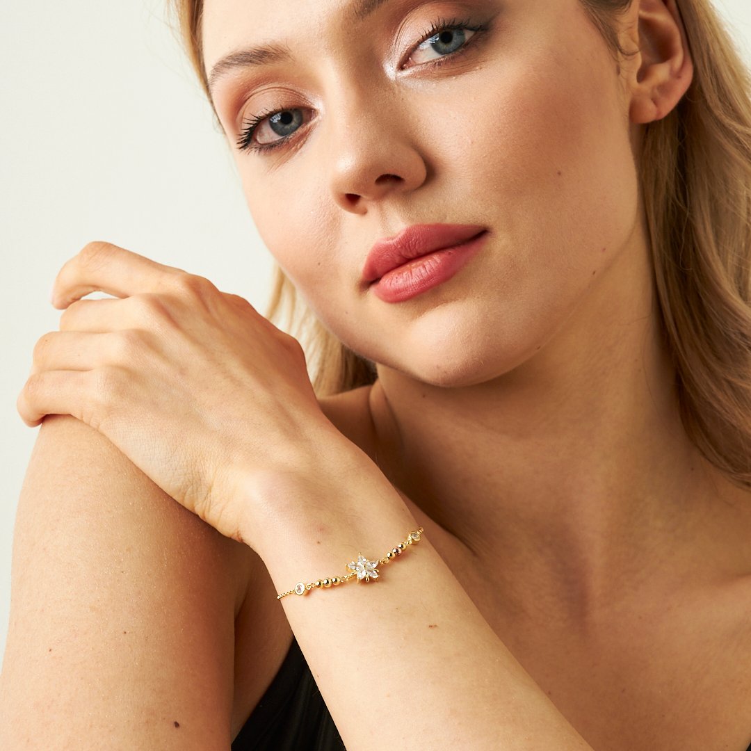 Lotus Flower Bracelet - 925 Silver