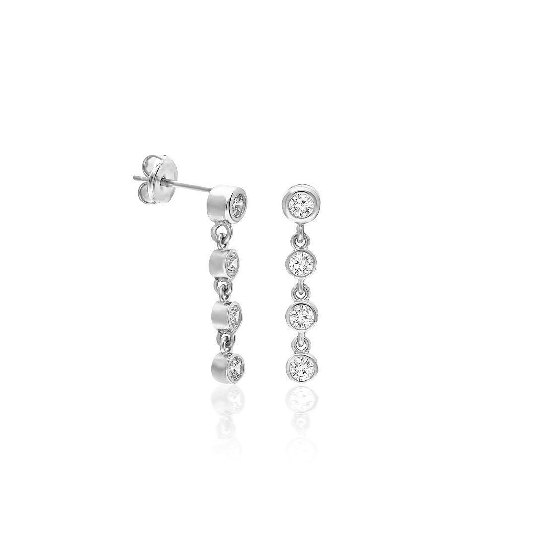 Zircon Stone Earrings - 925 SILVER