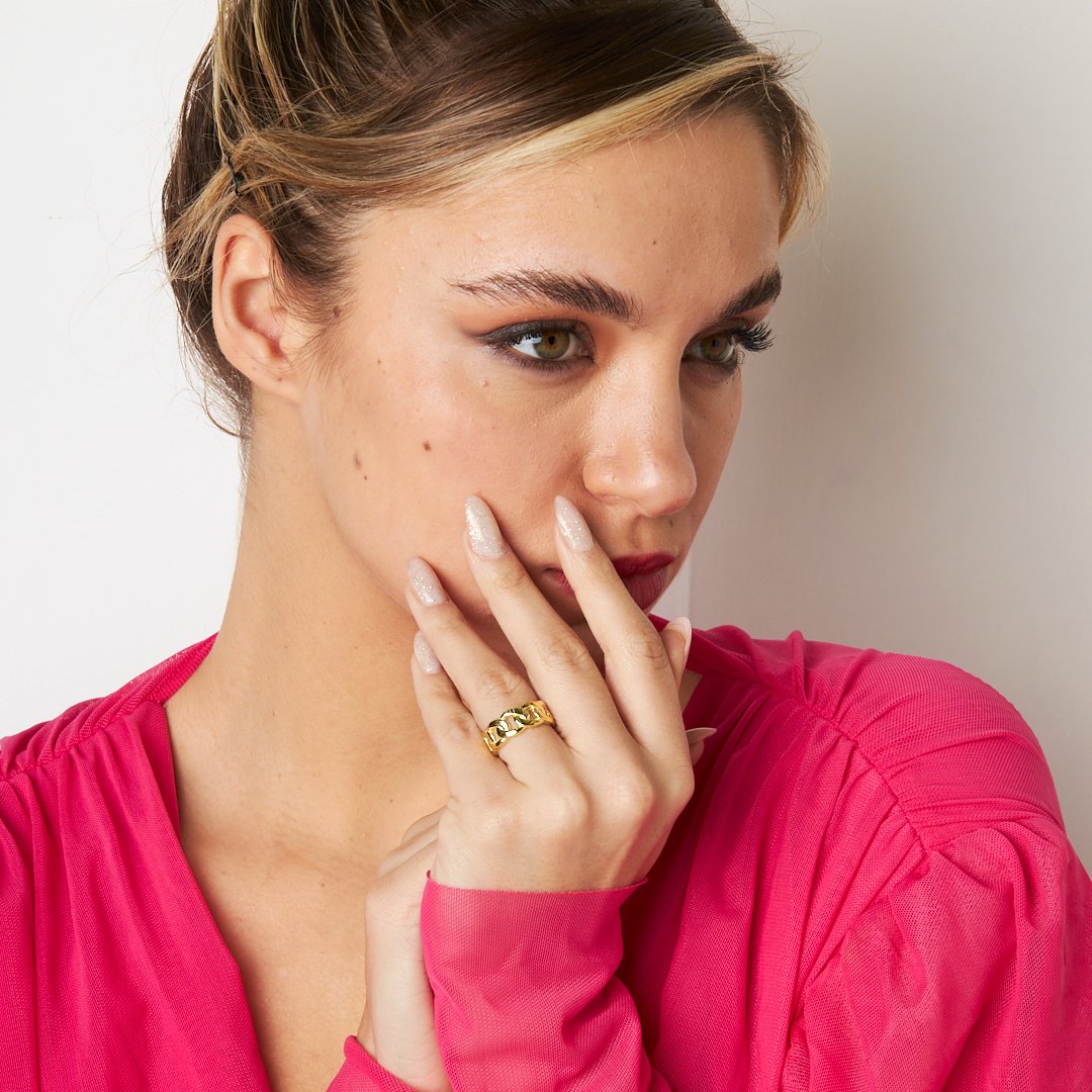 Large Chain Model Ring - 925 SILVER