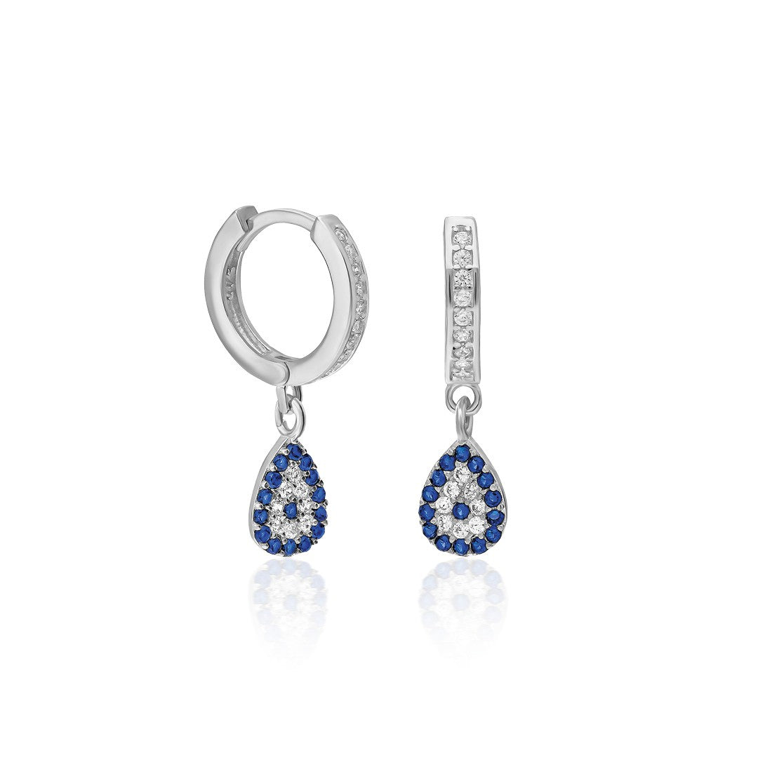 Evil Eye Drop Earrings - 925 Silver