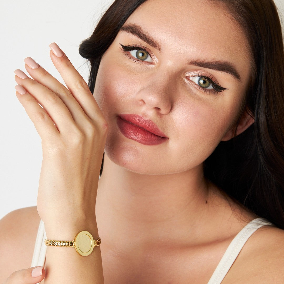 Quarter Herringbone Chain Bracelet - 925 SILVER