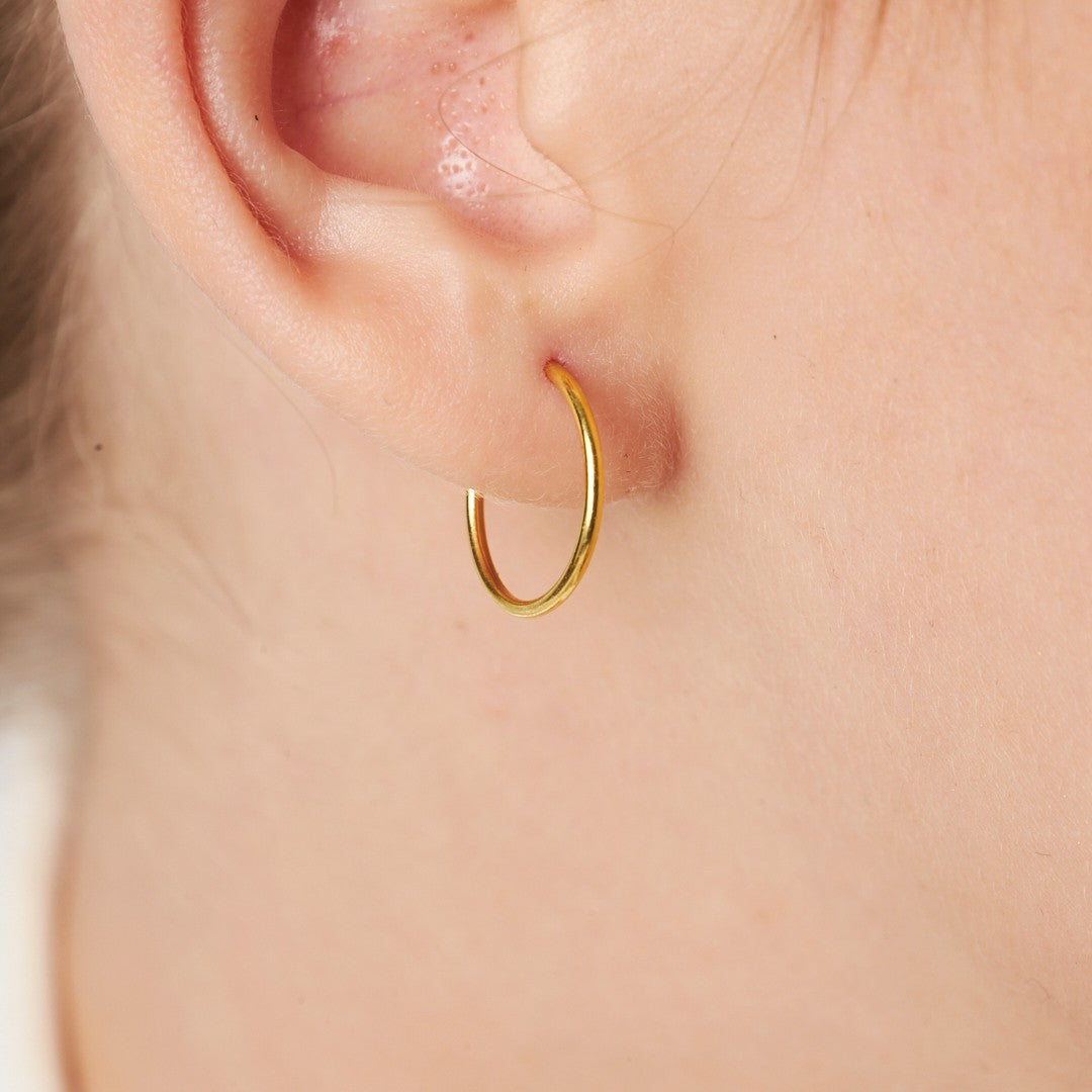 Thin Hoop Earrings - 925 SILVER