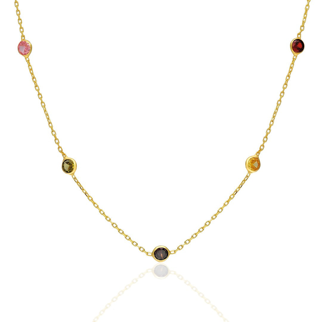 BUNTE STEINKETTE | 925 SILBER