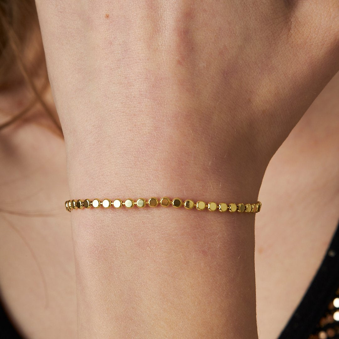 Beaded Ball Chain Bracelet - 925 SILVER