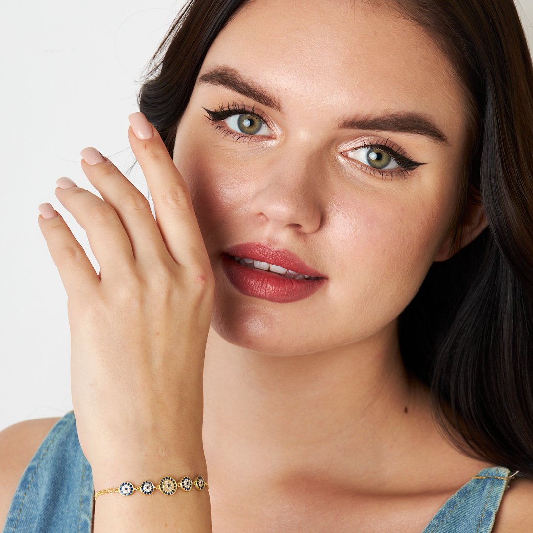 Five-Way Evil Eye Bracelet - 925 SILVER