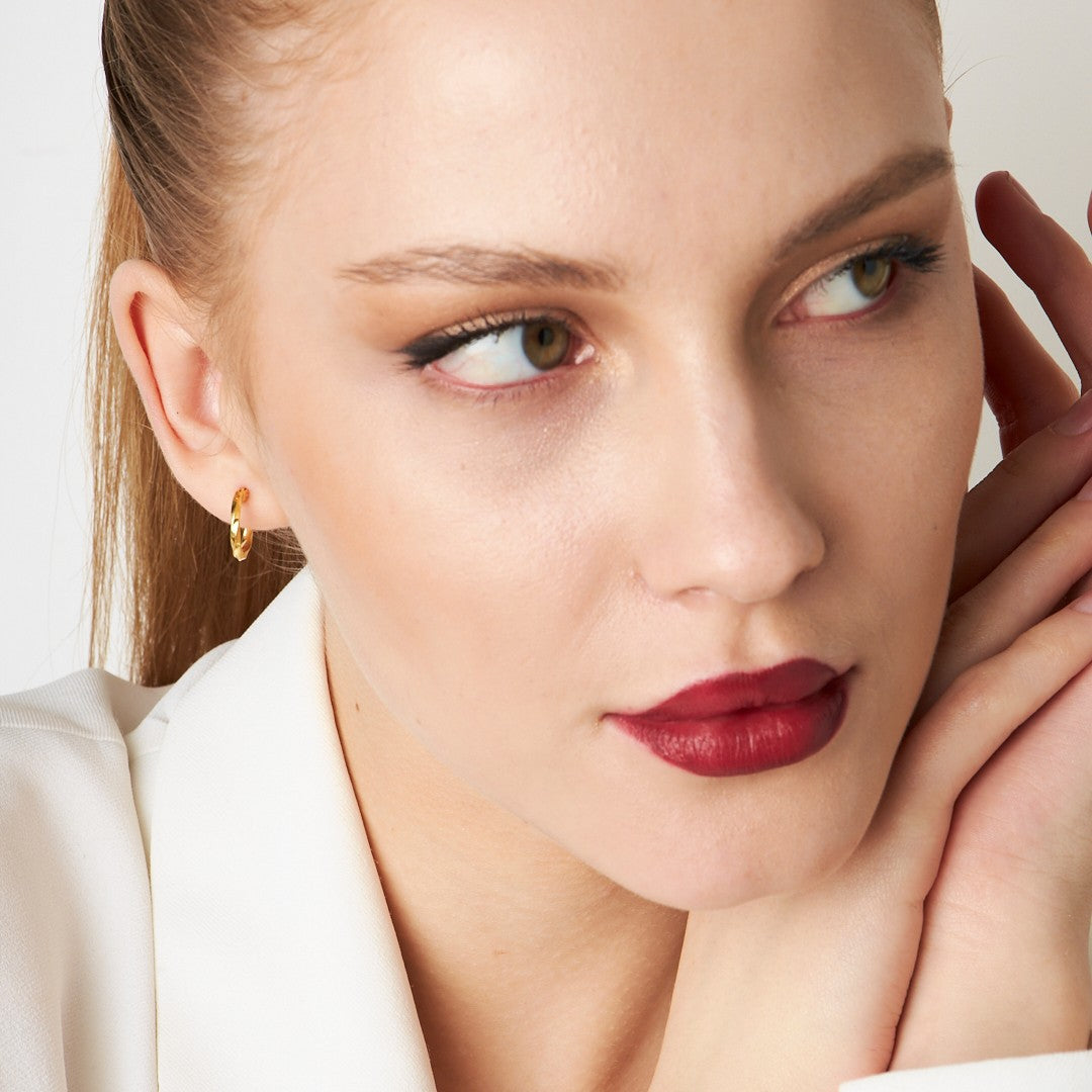 Double Twisted Hoop Earrings 2 - 925 SILVER