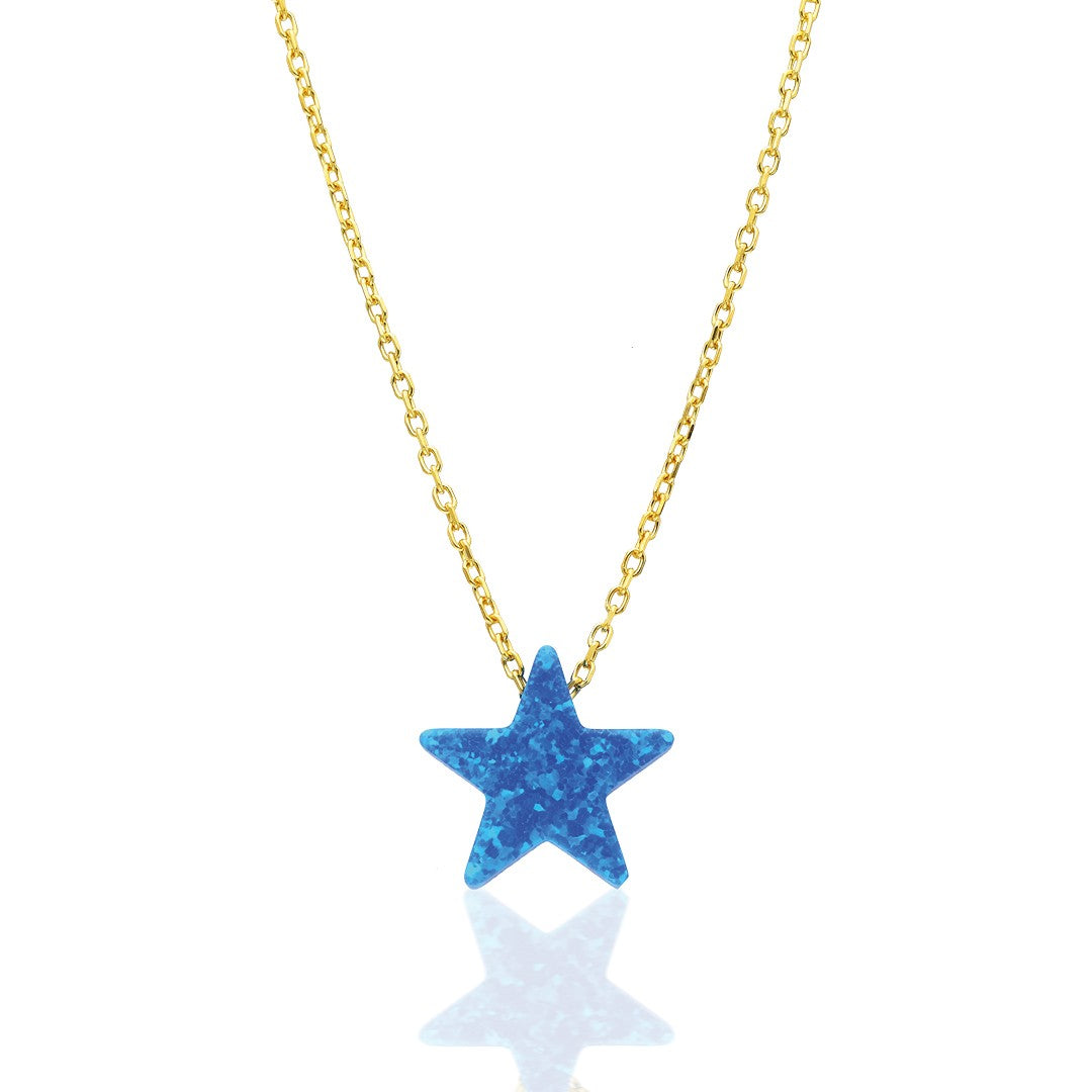 Original Simple Opal Star Necklace - 925 SILVER