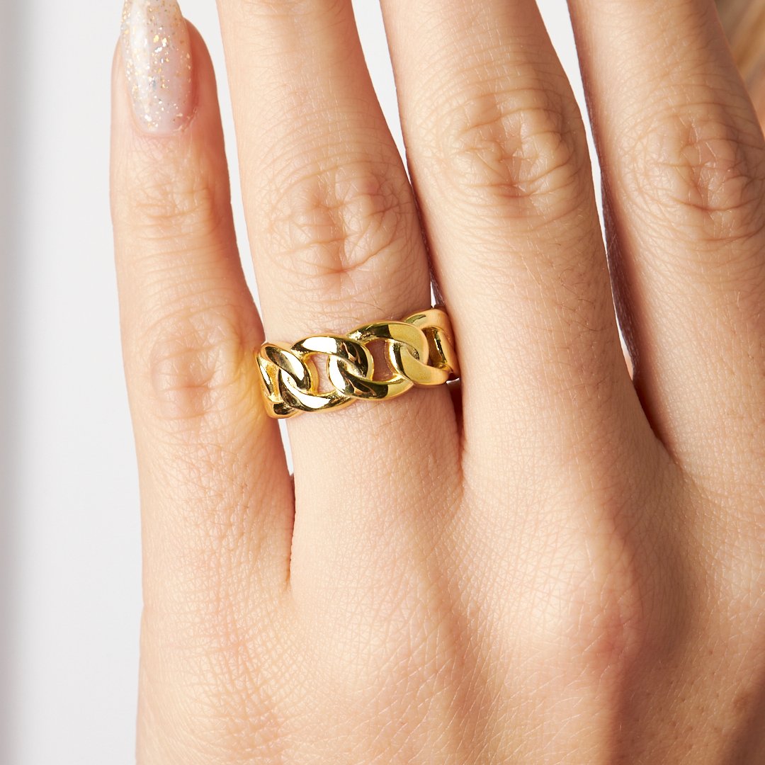 Large Chain Model Ring - 925 SILVER