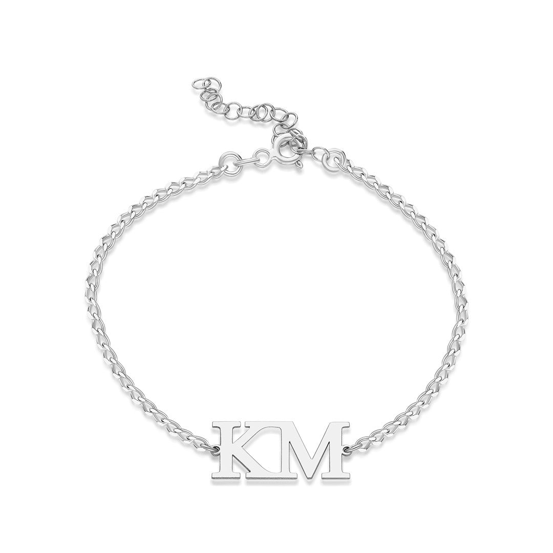 Two Letter Bracelet - 925 SILVER
