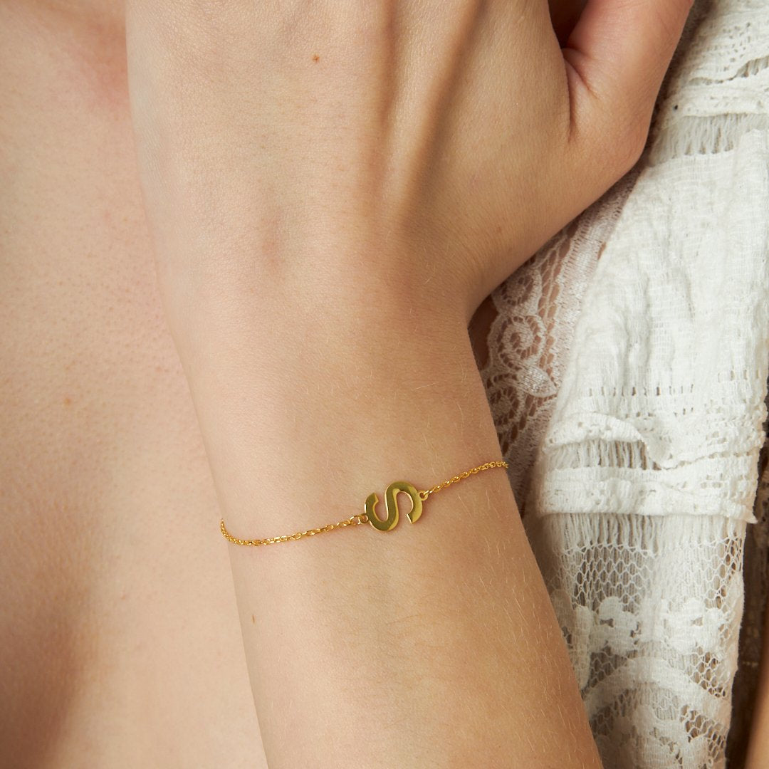 Name Bracelet - Simple Letter Bracelet - 925 Silver