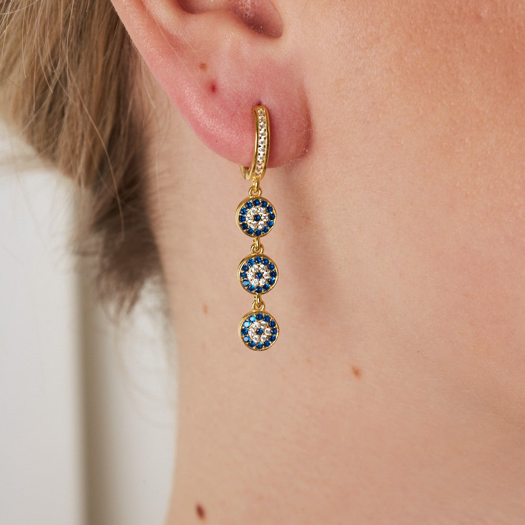 Sequential Evil Eye Earrings - 925 Silver