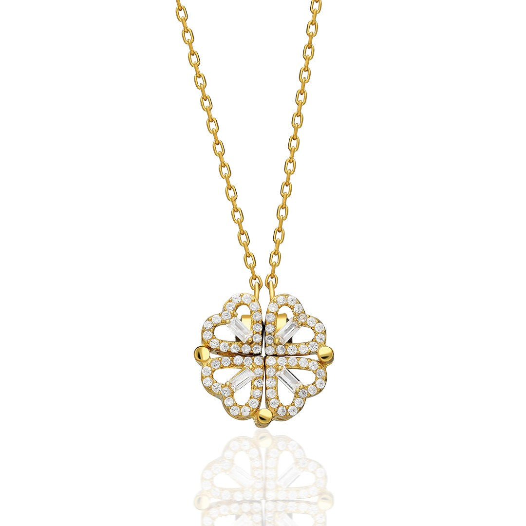 Magnetized Clover Necklace - 925 SILVER