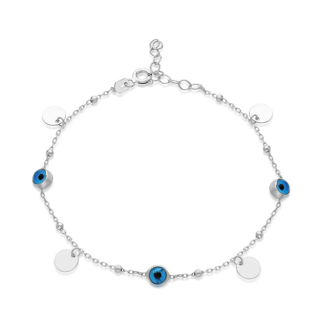 Evil Eye Sequin Bracelet - 925 SILVER