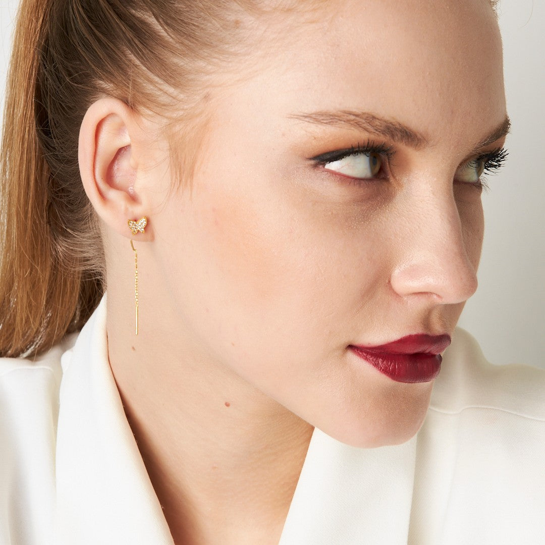 Butterfly Detailed Earrings - 925 SILVER