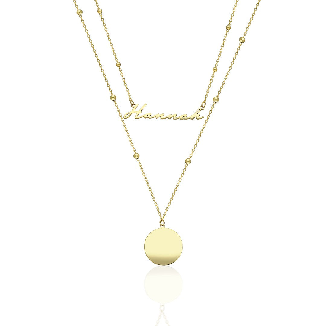 Vintage Name Plate Necklace - 925 Silver