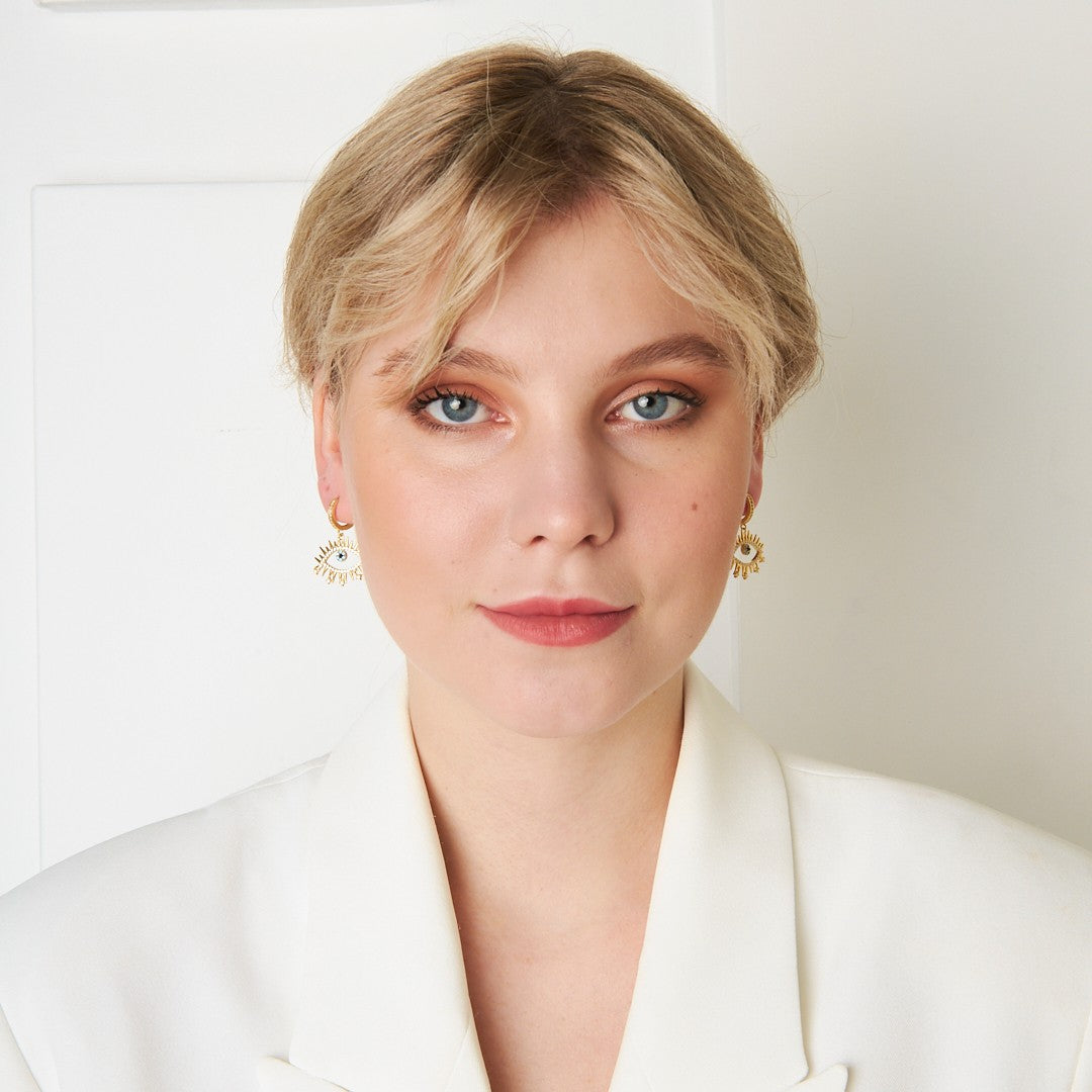 Eye Effect Model Earrings - 925 SILVER