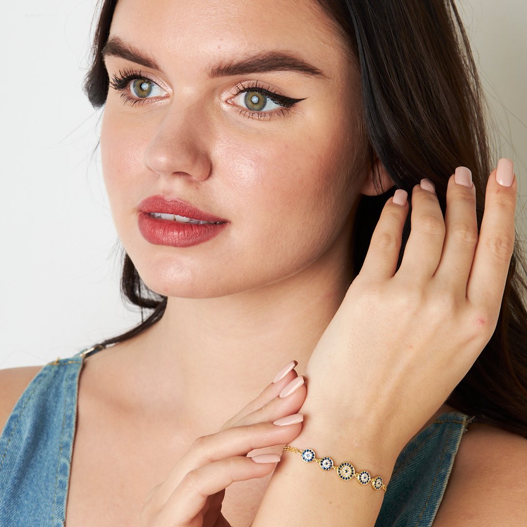 Five-Way Evil Eye Bracelet - 925 SILVER
