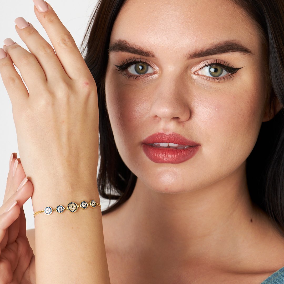 Five-Way Evil Eye Bracelet - 925 SILVER