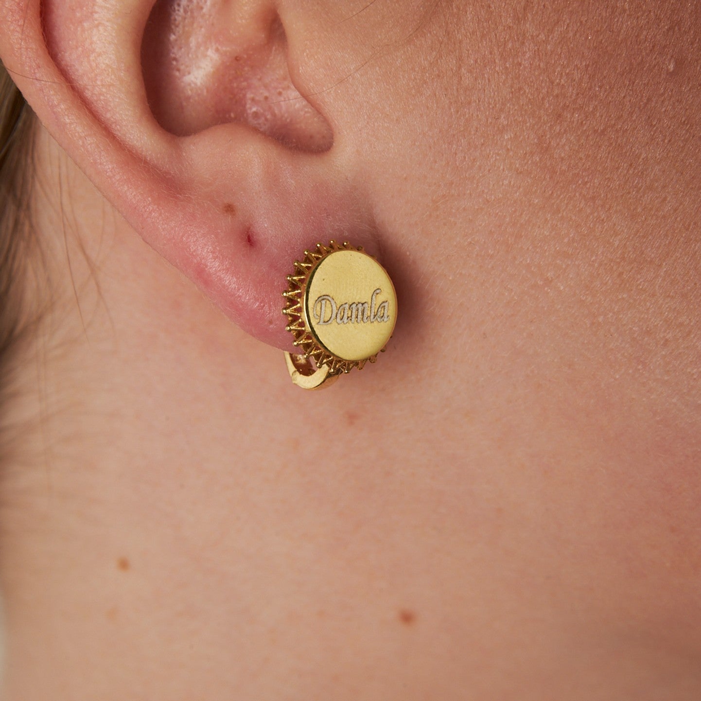 Oval Name Earrings - 925 Silver