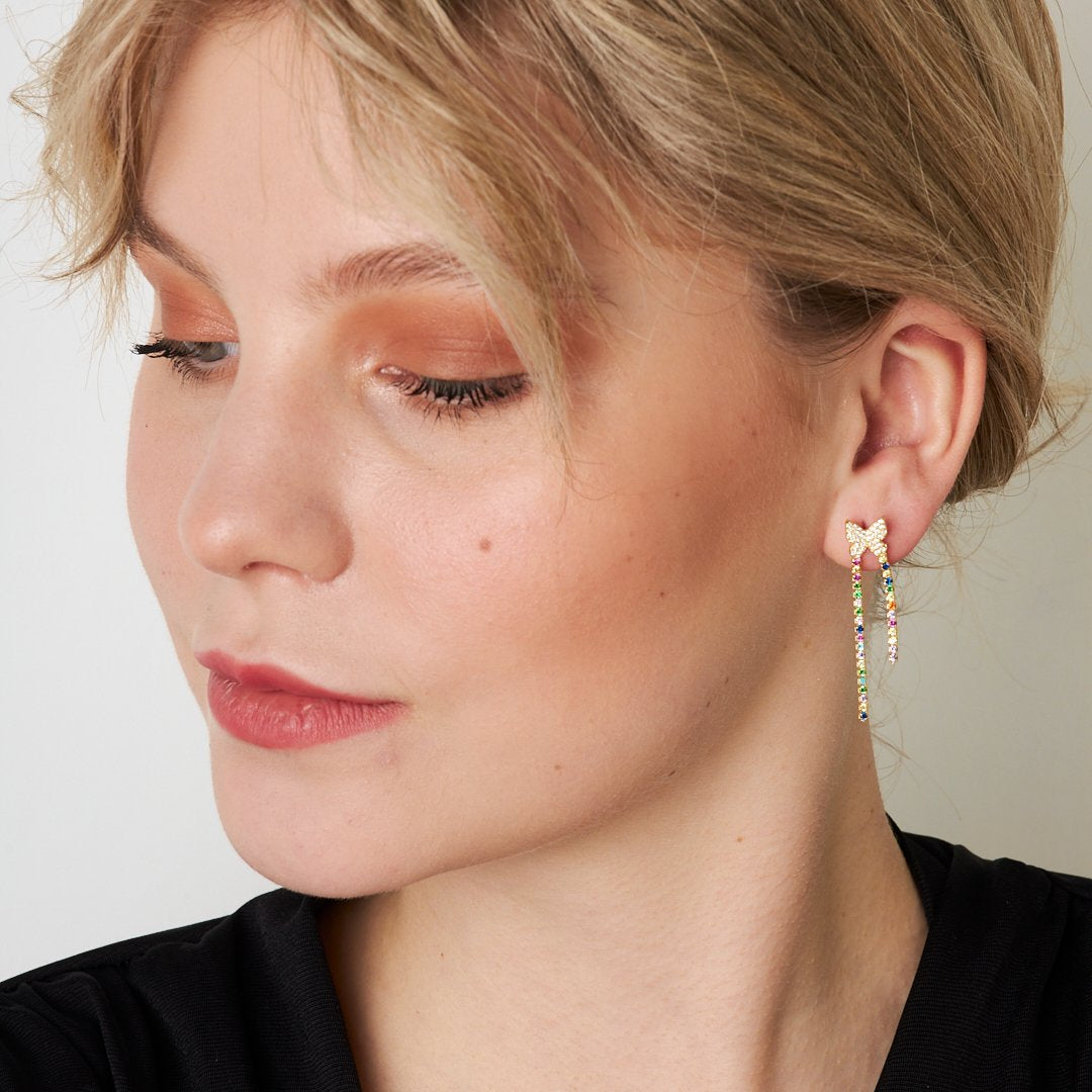 Colorful Butterfly Waterway Earrings - 925 SILVER