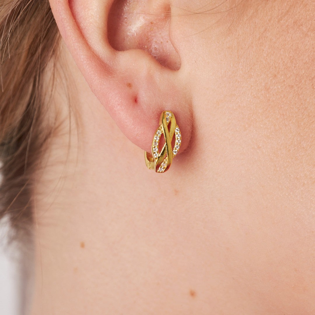 Stone Infinity Earrings - 925 SILVER