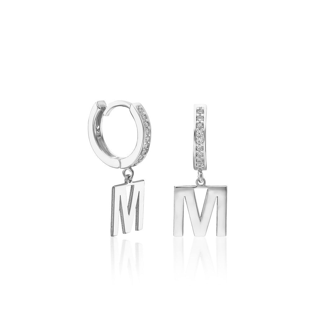 Simple Letter Earrings - 925 Silver