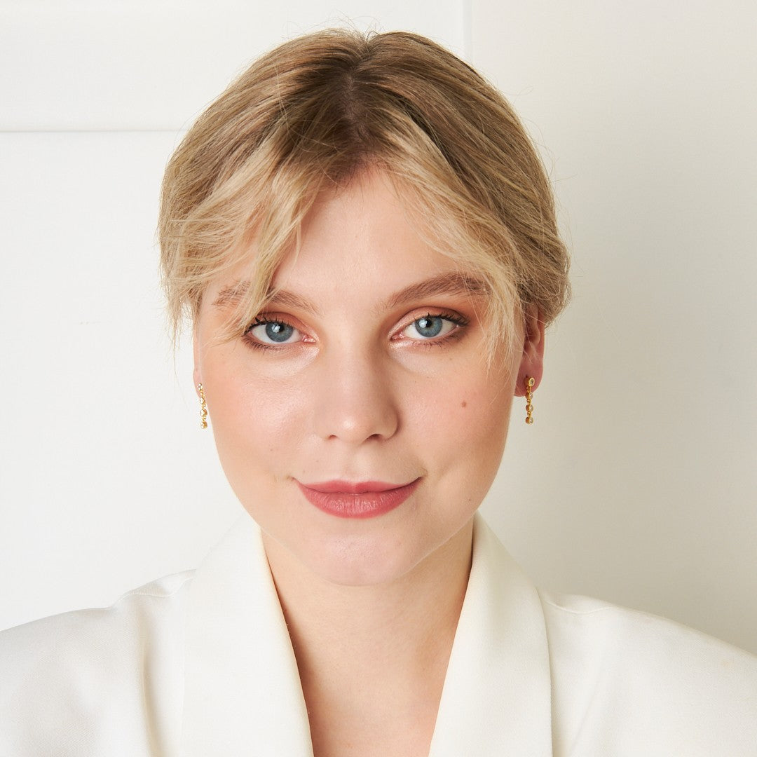 Zircon Stone Earrings - 925 SILVER