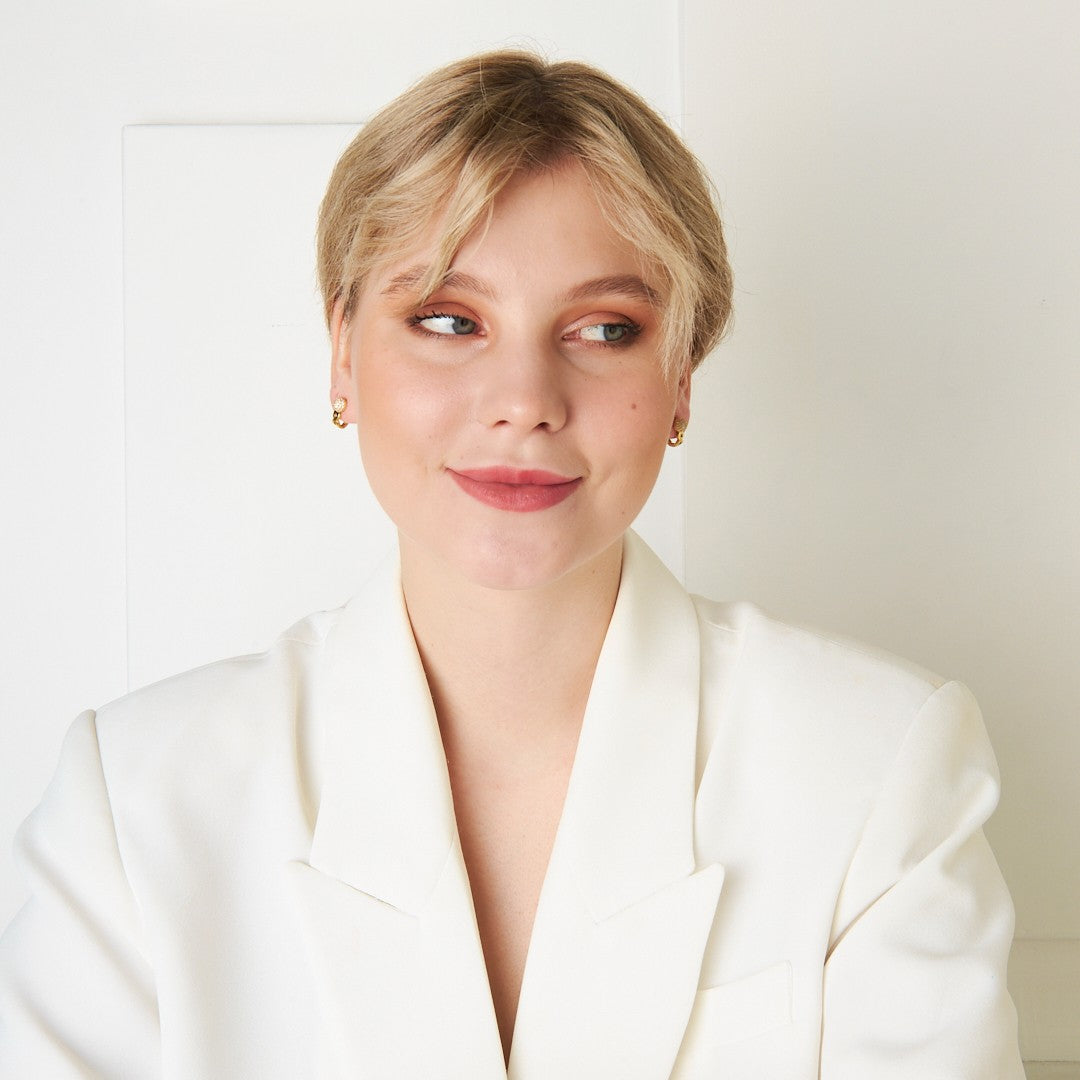 Curved Stone Infinity Earrings - 925 Silver