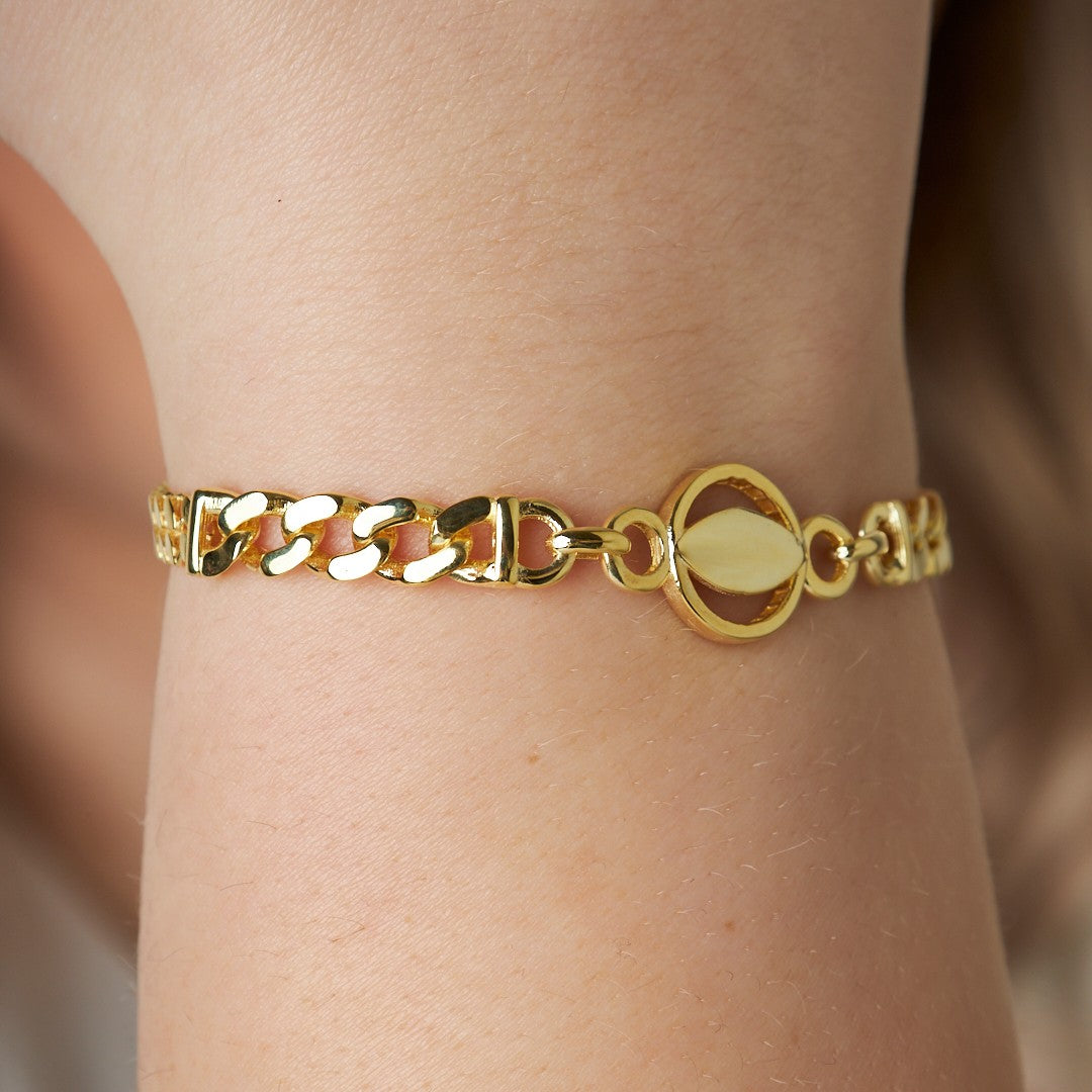 Ring-Shaped Chain Bracelet - 925 SILVER