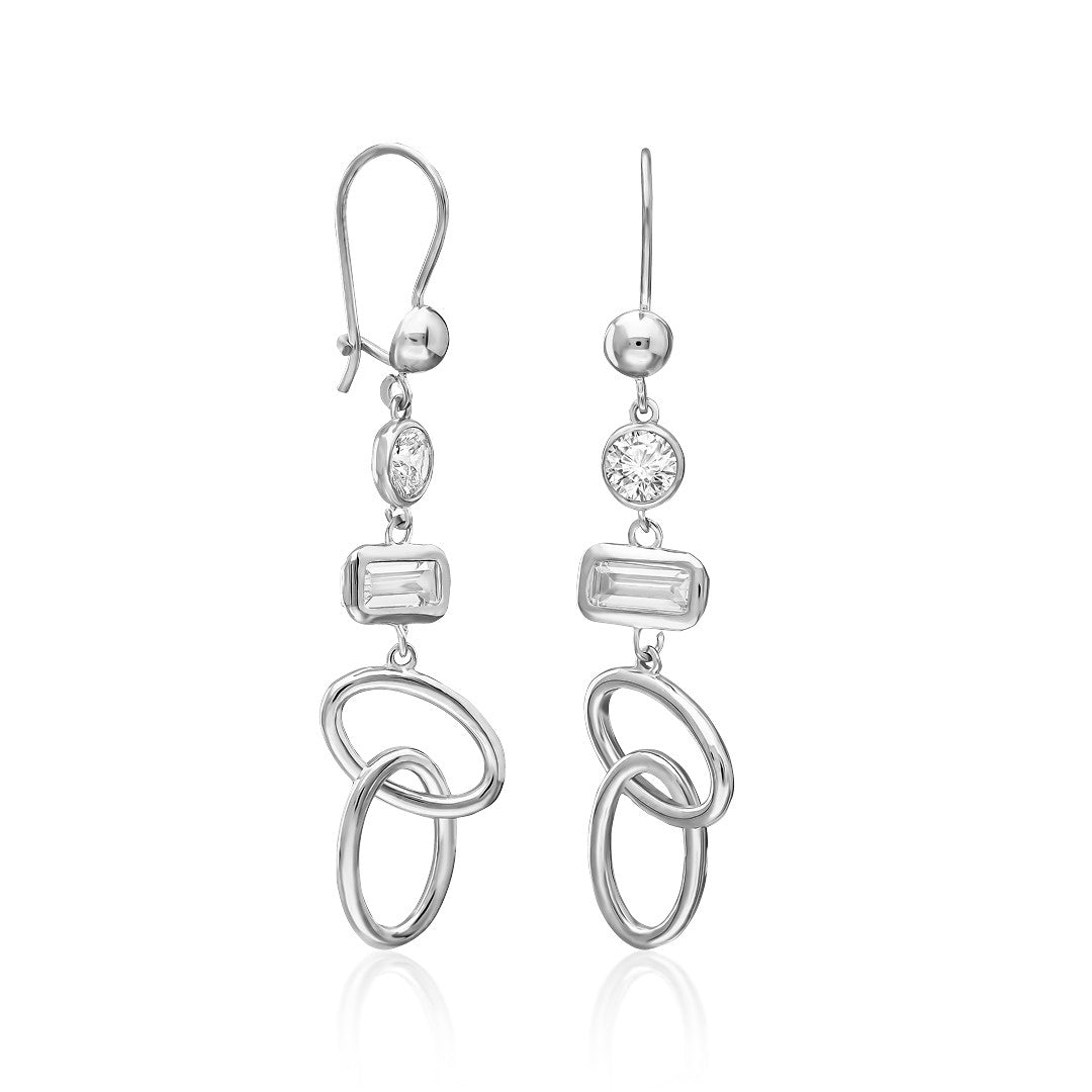Star Trek Stone Dangle Earrings - 925 SILVER