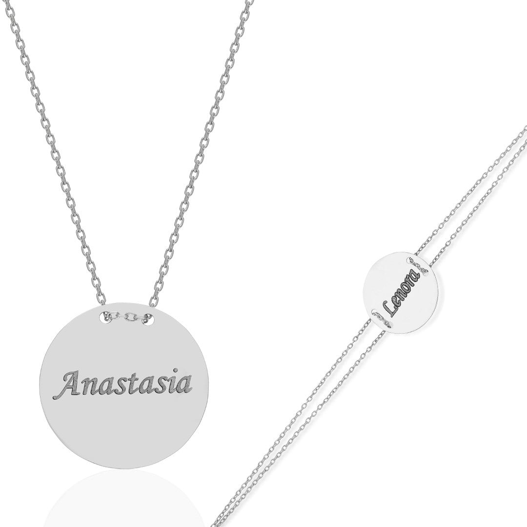 PLATTEN NAMENS SET | 925 SILBER