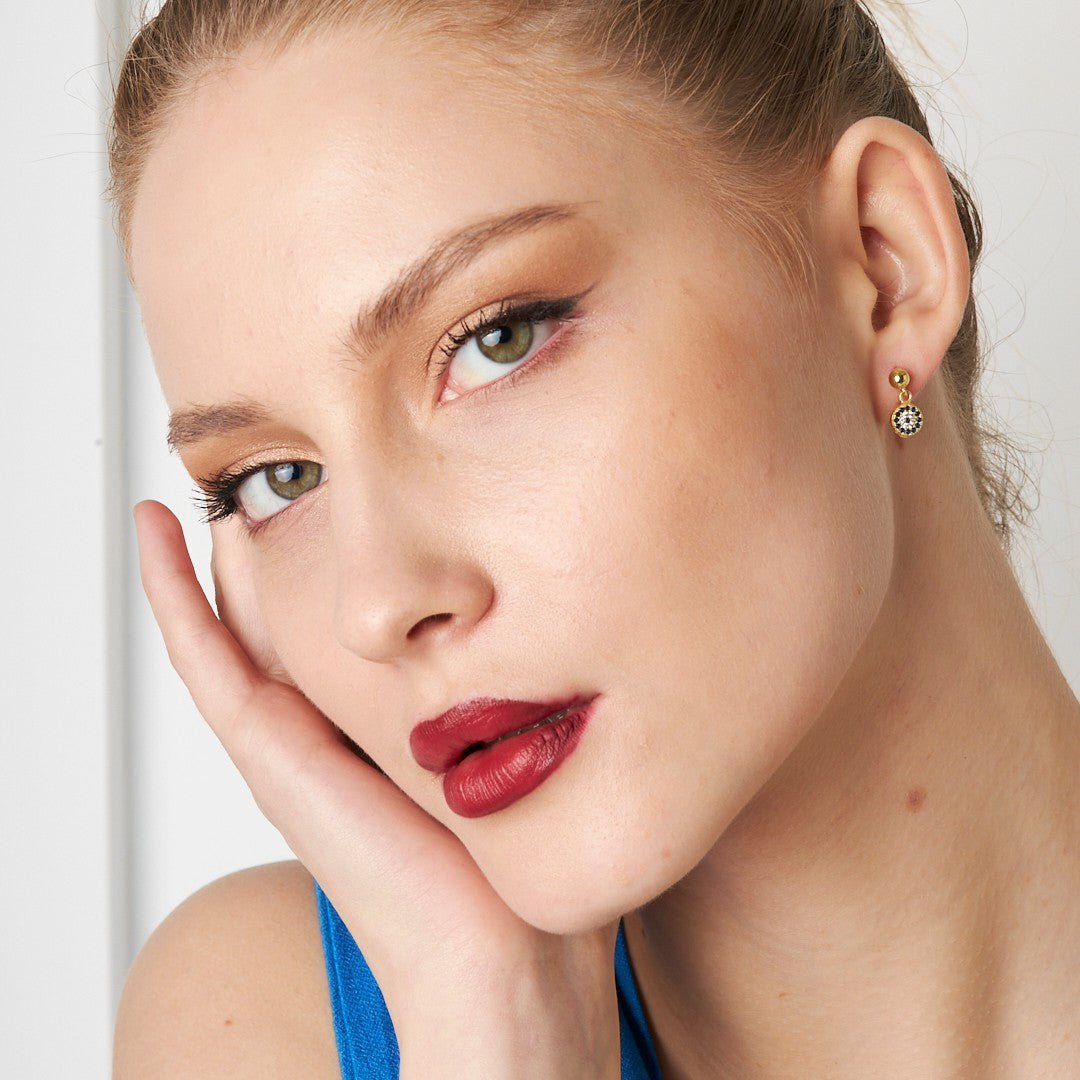 Dangling Evil Eye Earring - 925 SILVER