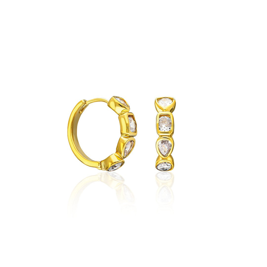 Modern Stone Earrings - 925 Silver