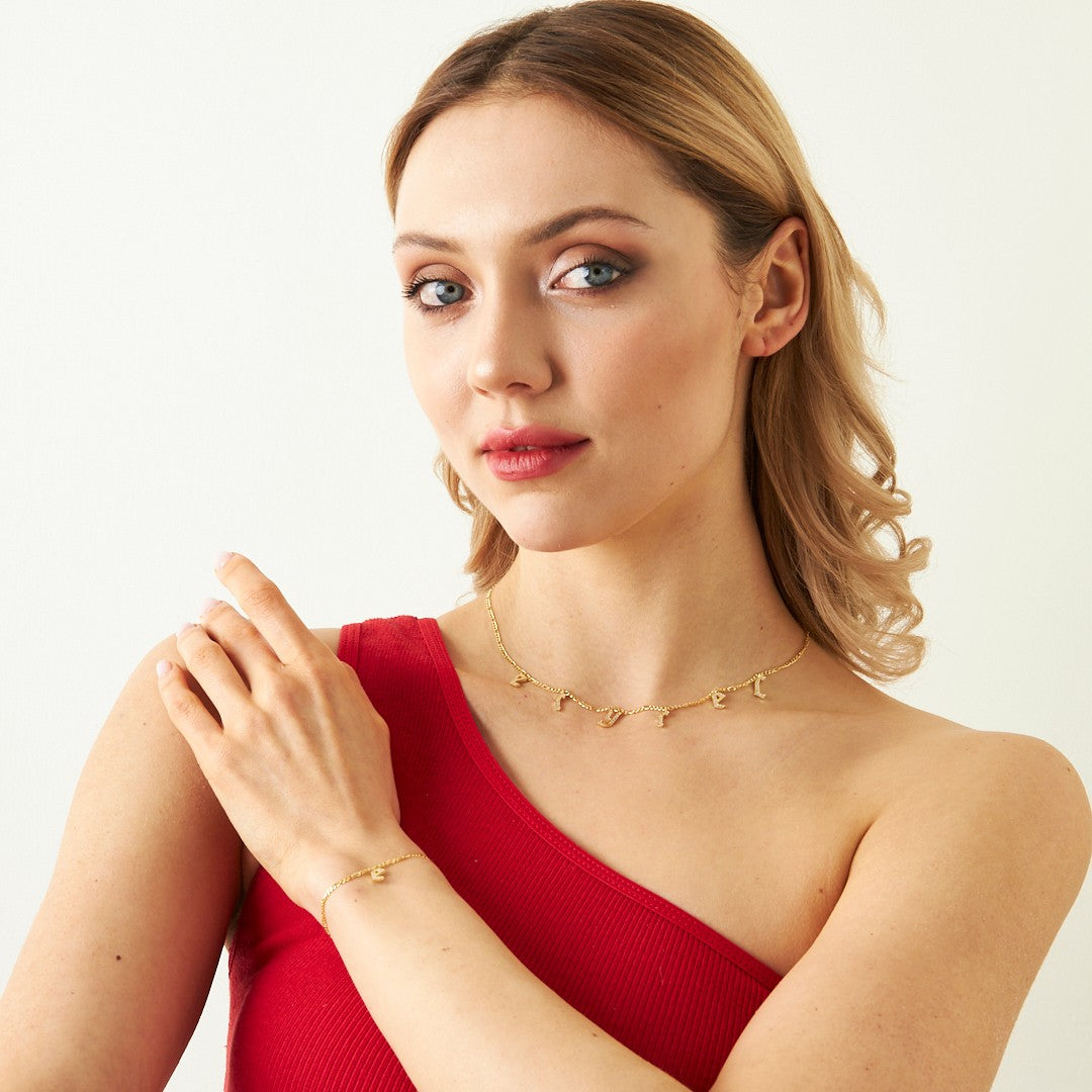 ZIRKONIA STEIN BUCHSTABEN SET | 925 SILBER