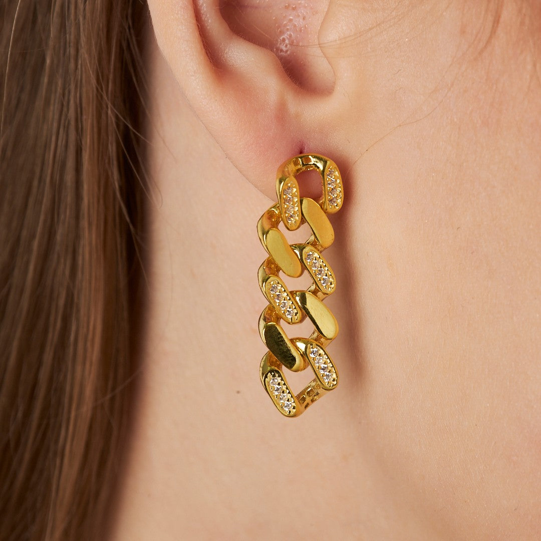 Zircon Stone Gourmet Earrings - 925 SILVER