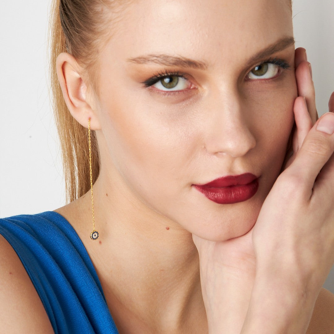 Evil Eye Dangling Earring - 925 Silver