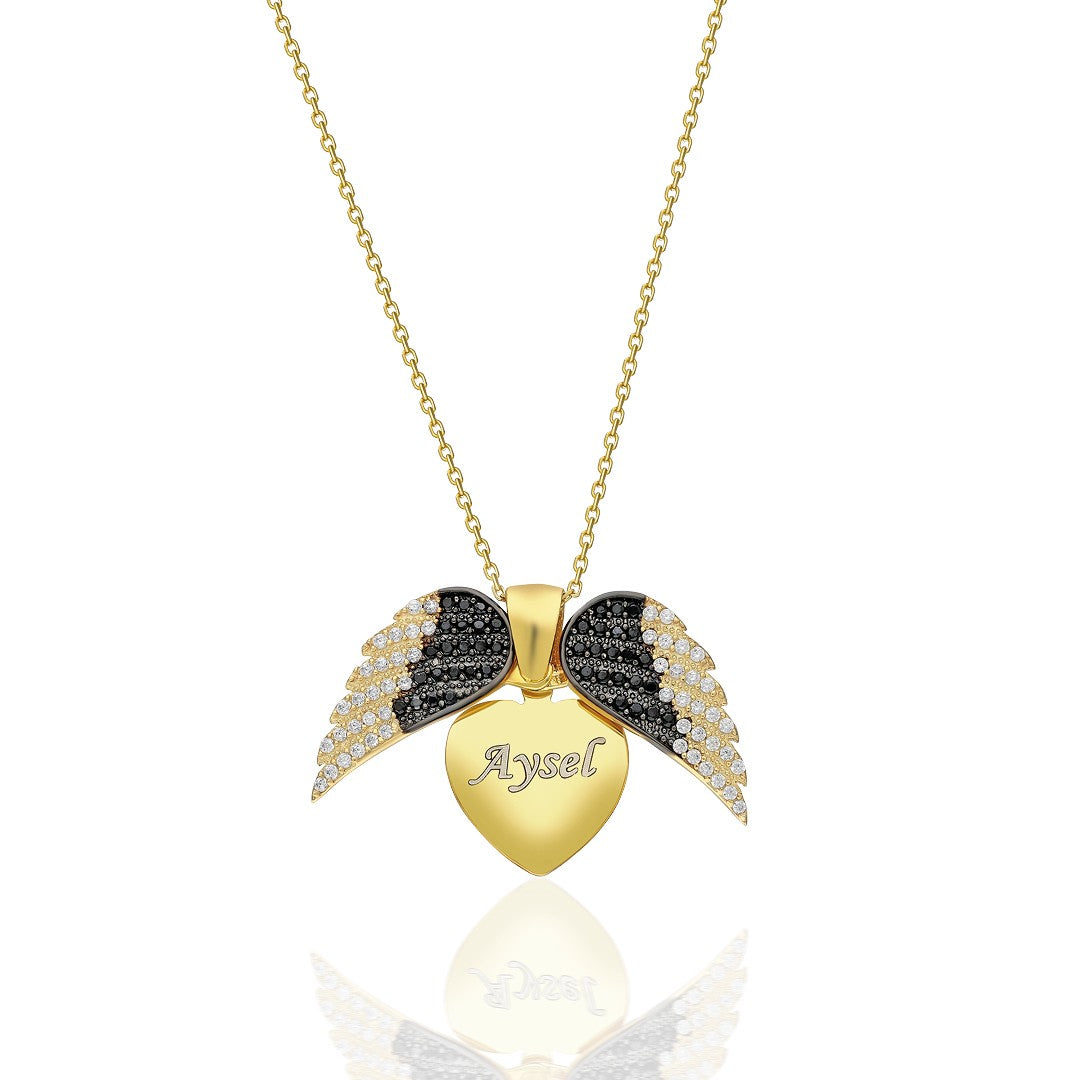 Wings of Love Name Necklace - 925 Silver