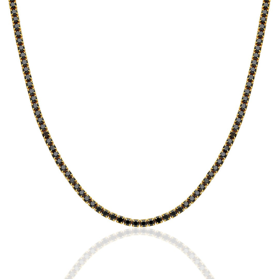 HALSKETTE MIT SCHWARZE STEIN | 925 SILBER