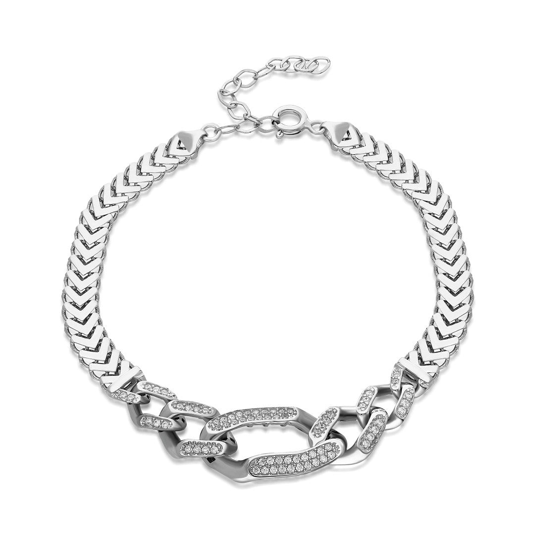 Stone Chain Bracelet - 925 SILVER