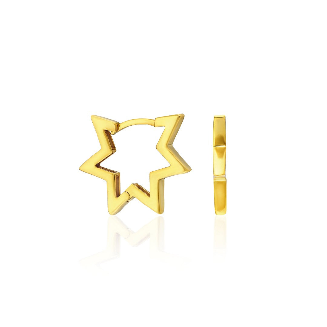 Stoneless Star Earrings - 925 SILVER