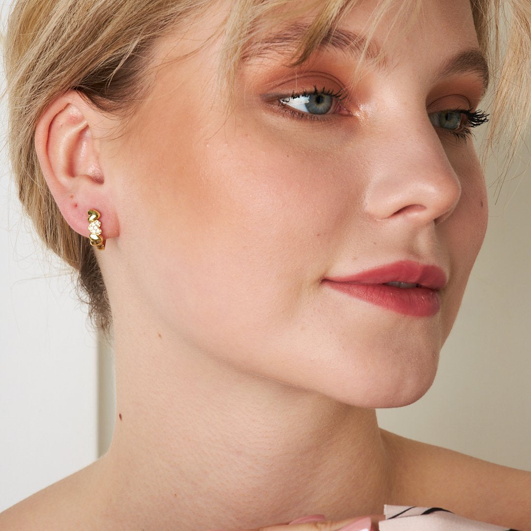 Triple Heart Row Earrings - 925 SILVER