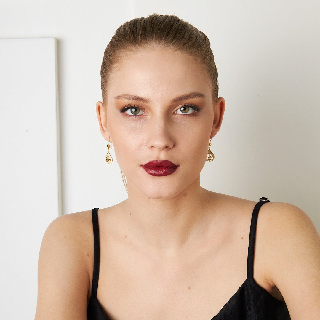 Monogram Stone Earrings - 925 Silver