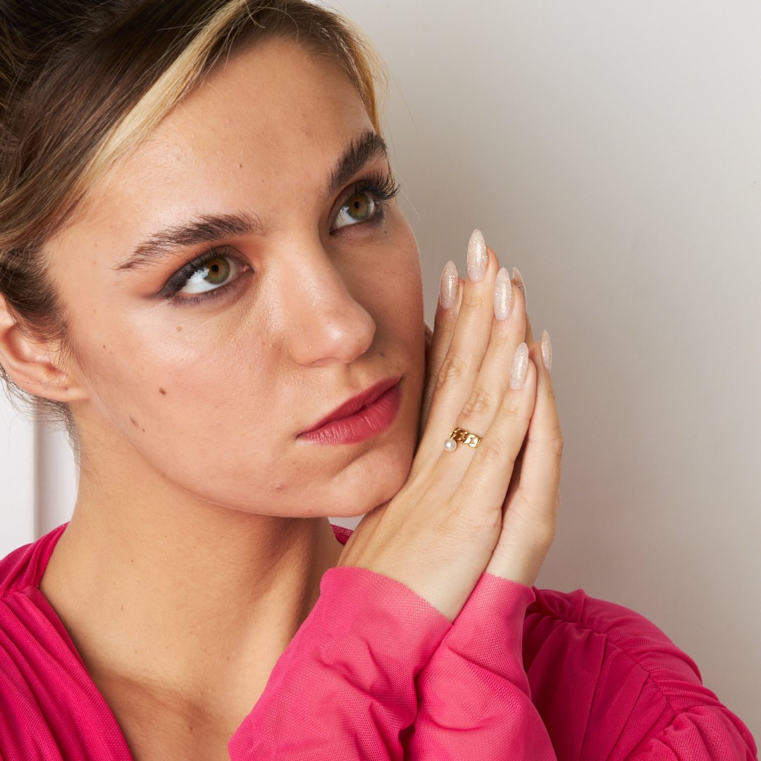 PERLEN HÄNGER RING | 925 SILBER