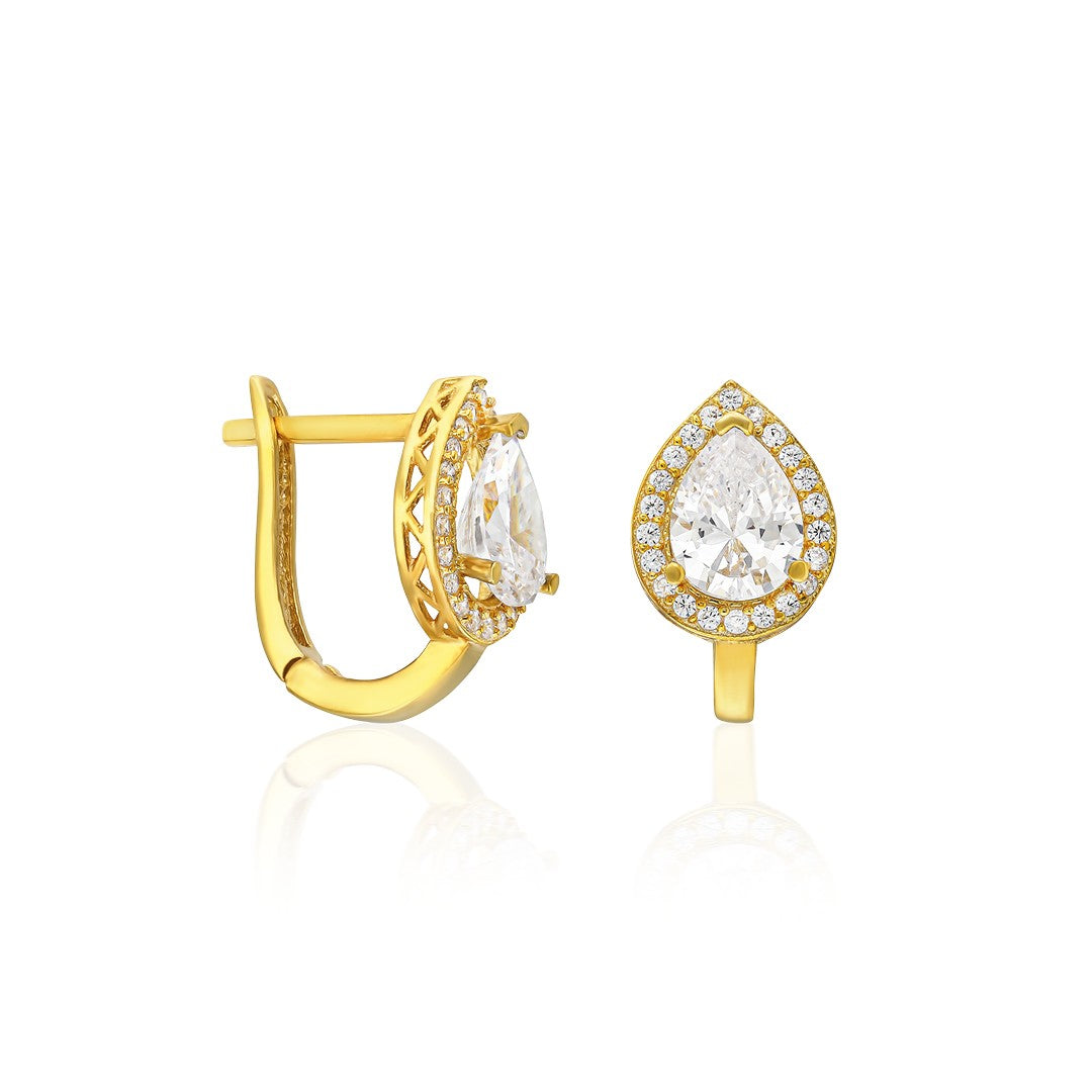 Teardrop Stone Earrings - 925 SILVER