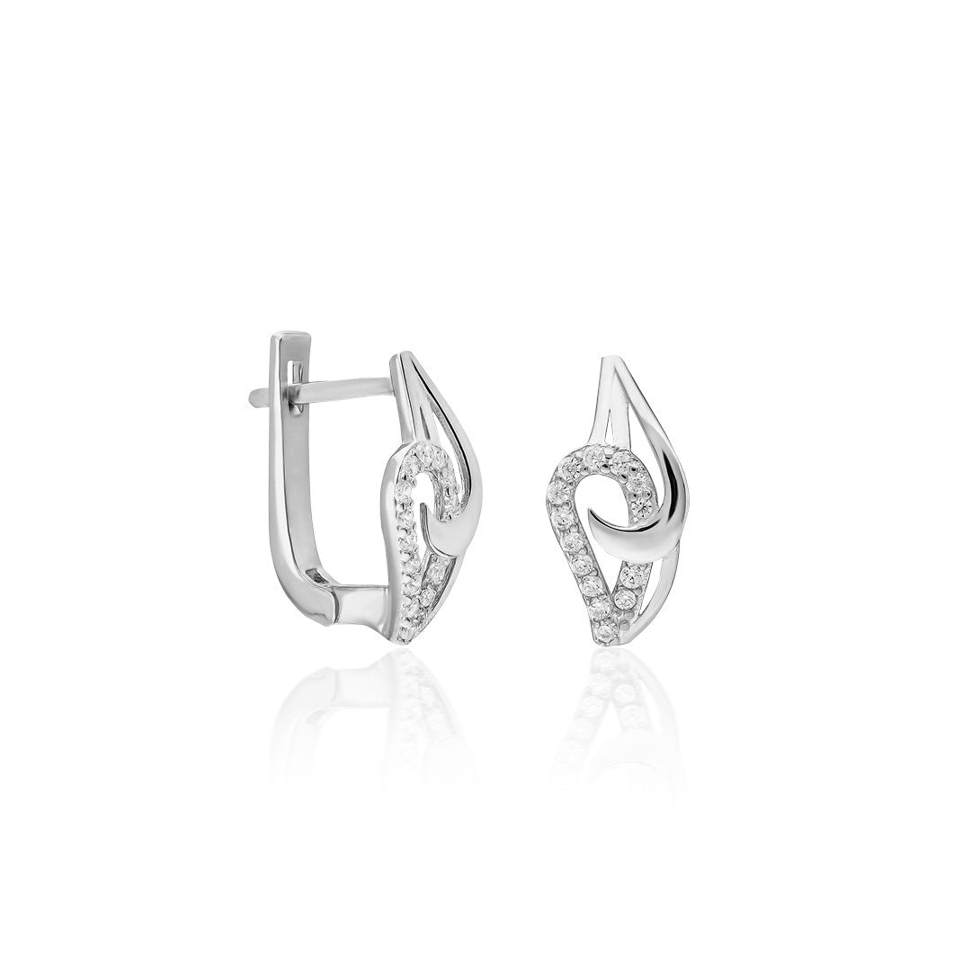 Stone Water Drop Earrings - 925 SILVER