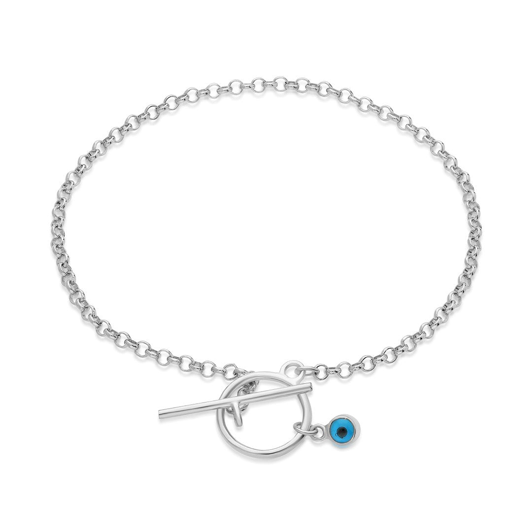 Blue Eyed Curly Bracelet - 925 SILVER