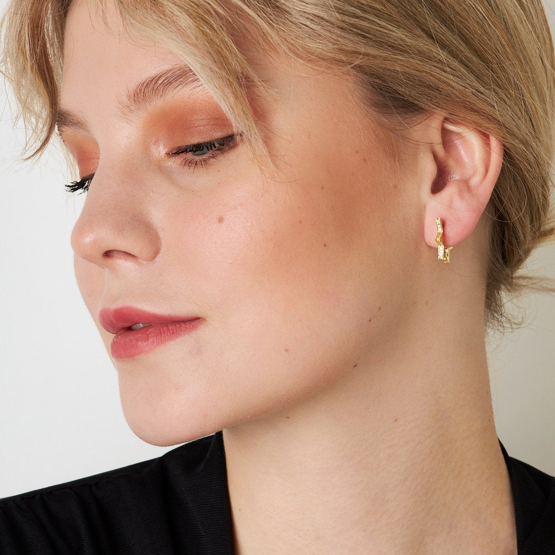 Stone Star Earrings - 925 SILVER