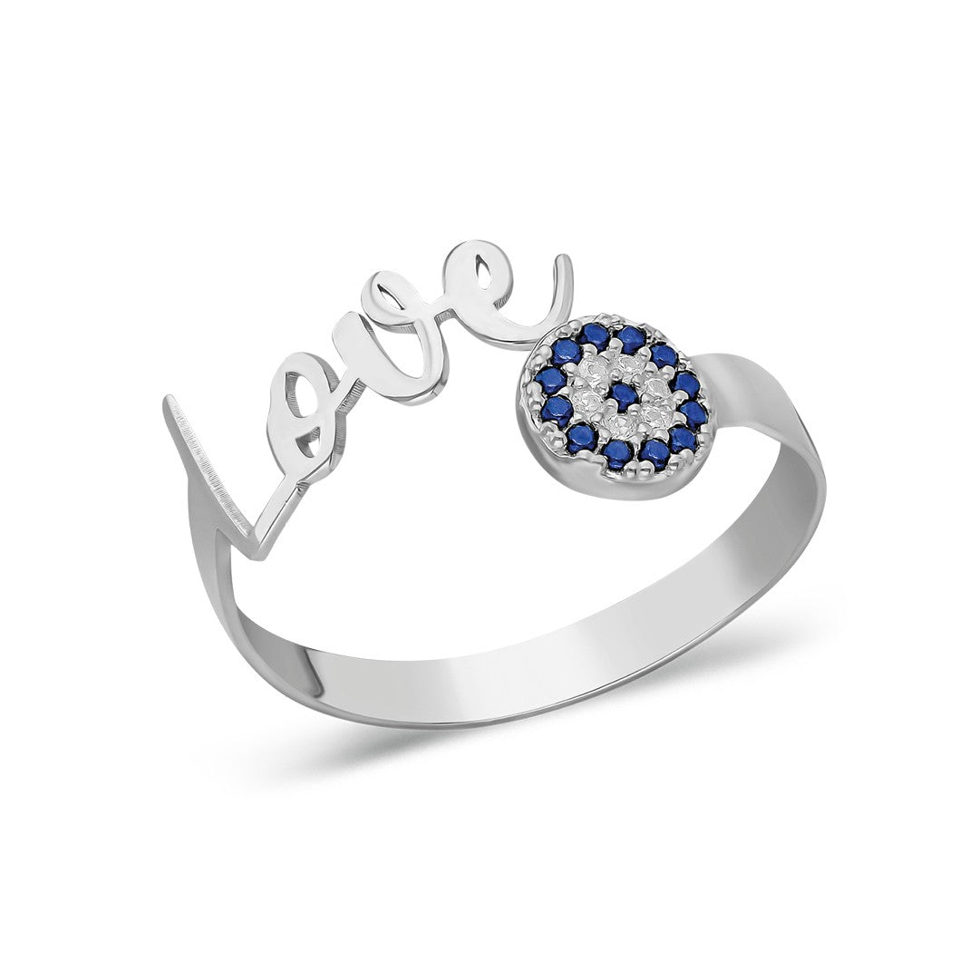 LOVE RING MIT NAZAR | 925 SILBER
